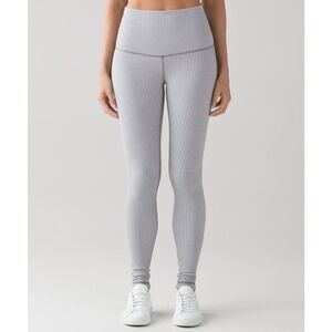 Lululemon Wunder Under Pant Legging Heathered White Slate Size: 6